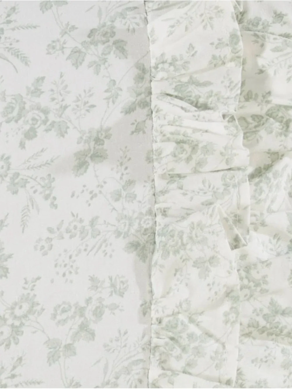 Laura Ashley Green Breakfast Floral Ruffled Boudoir Pillow ~ Charming